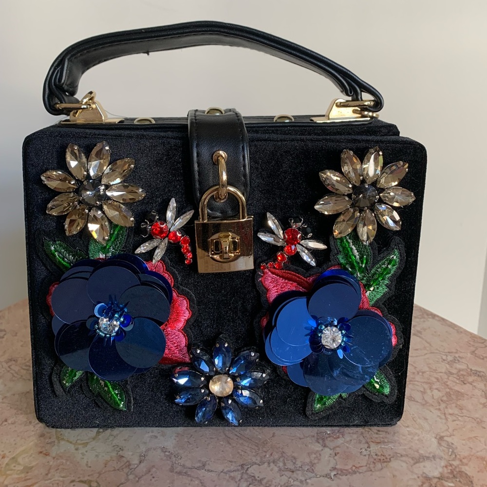 Cristina Sabatini Jeweled Square Hand Bag